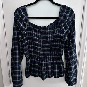 Plaid Long Sleeve Women's Top